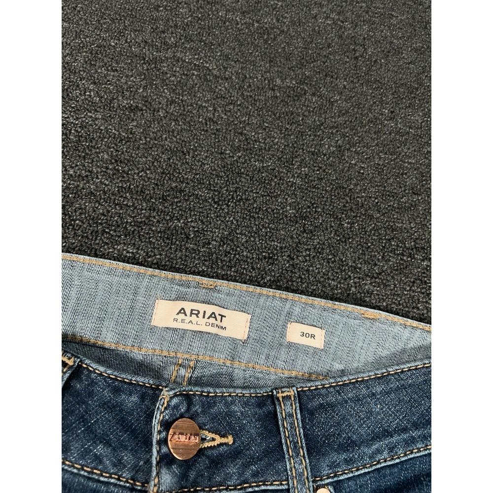Ariat Perfect Rise Flare Jeans Women 30R Blue Denim Bell Bottoms Western Stretch - Picture 4 of 9